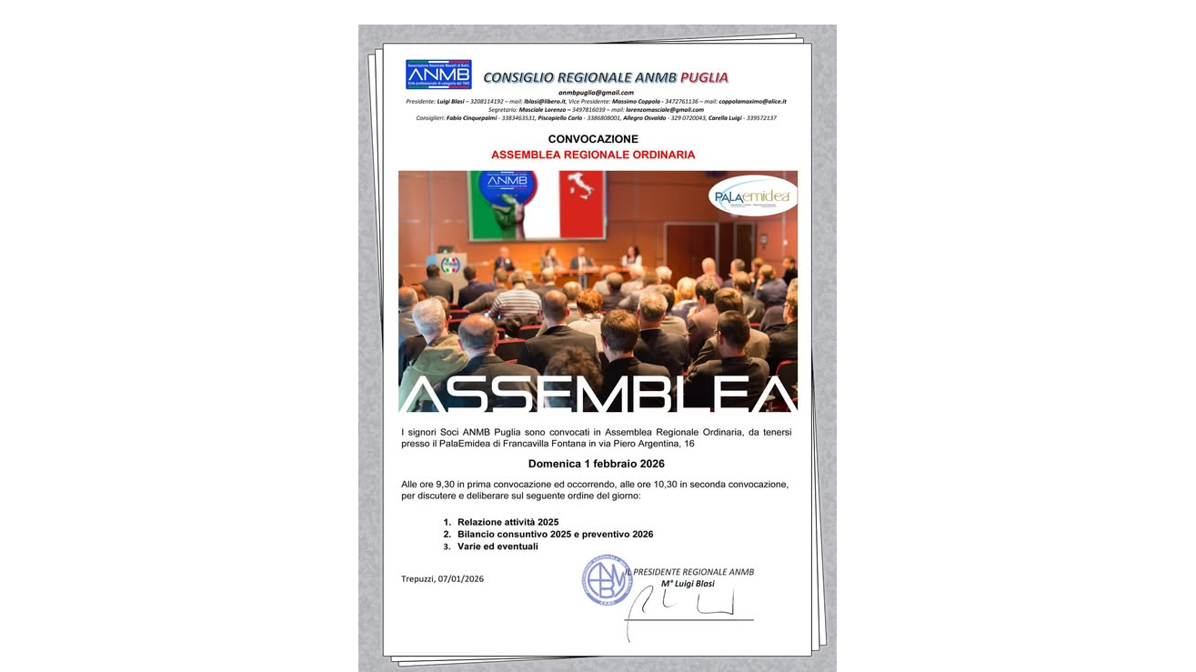 ASSEMBLEA ORDINARIA REGIONALE ANMB - PUGLIA slider picture 2