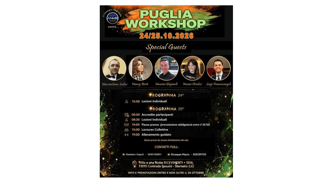 PUGLIA WORKSHOP ANMB slider picture 1