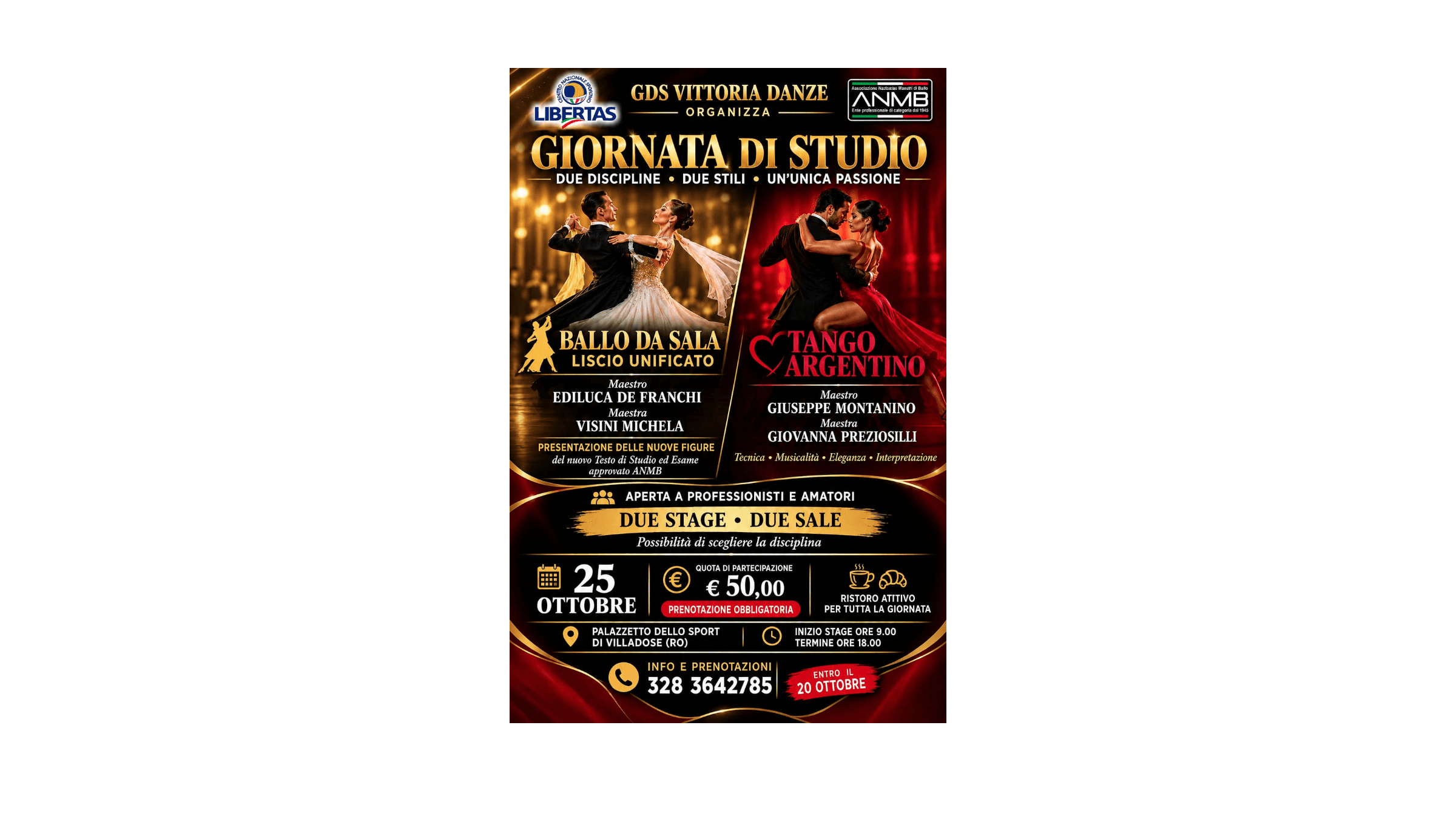 GIORNATA DI STUDIO (LISCIO UNIFICATO - BALLO DA SALA E TANGO ARGENTINO) slider picture 3